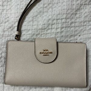 Coach Beige Leather Wristlet
